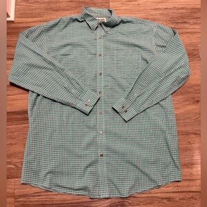 Wrangler Men's Green Plaid Button Down Shirt